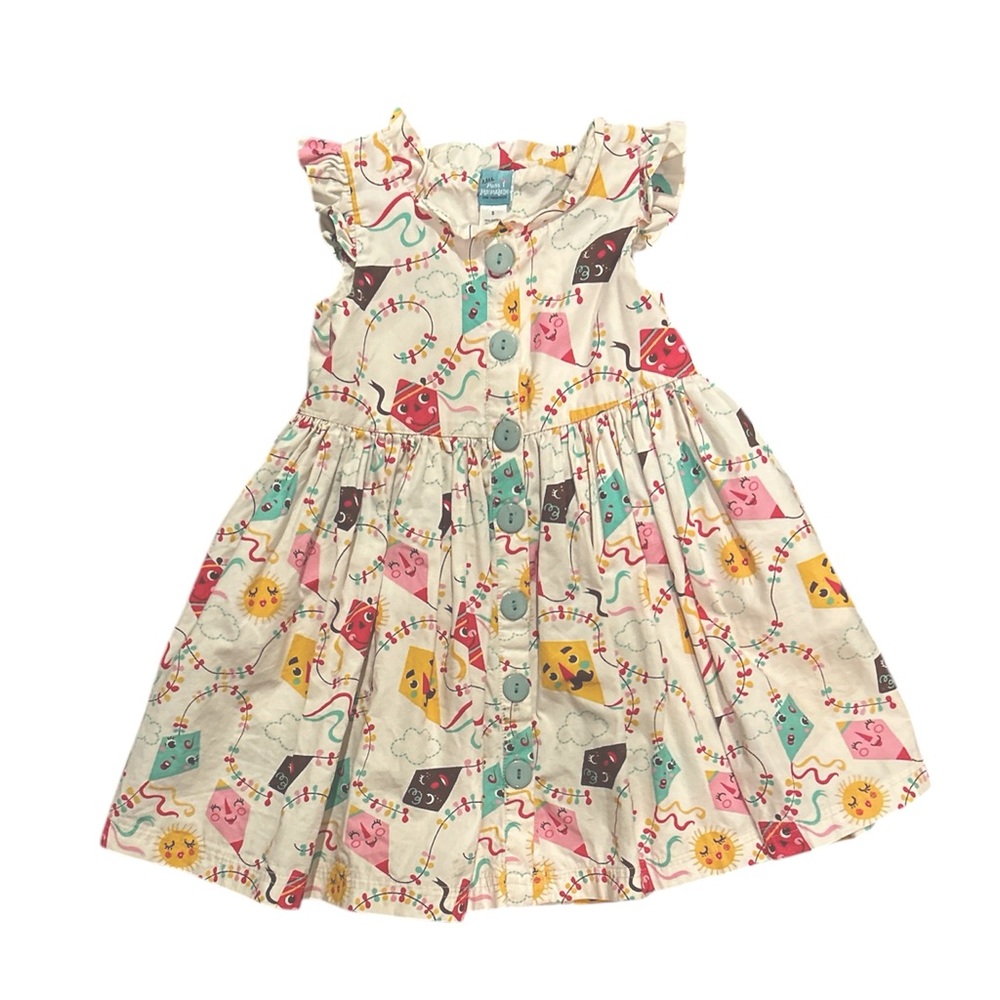 Kite print dress with flutter sleeves